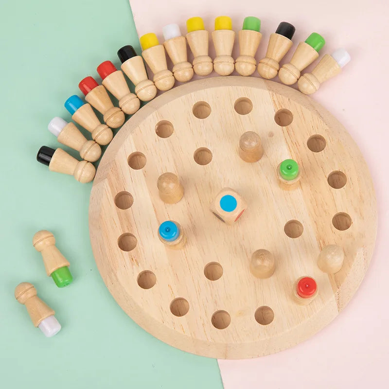 Wooden Memory & Focus Brain Boosting Peg Puzzle Game for Seniors