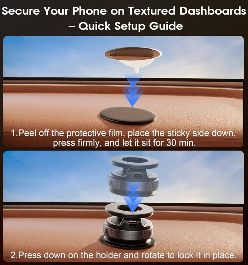 Multi-Angle Dashboard & Windshield Magnetic and Advanced Vacuum Suction Car Mount