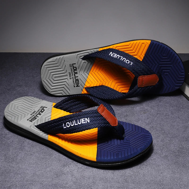 Waterproof & Anti-Slip Flexible Men's Cushioned Summer Flip Flops