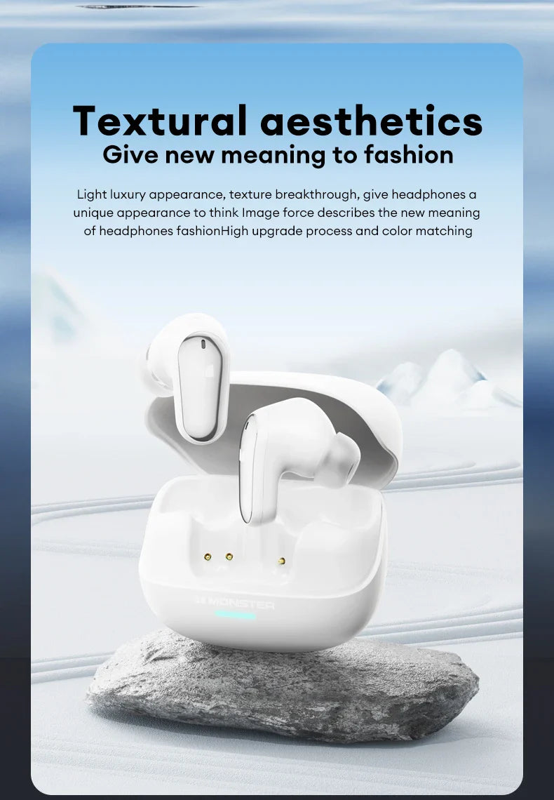Monster Bluetooth 5.4 Dual Mode HIFI Stereo & HD Calls with Noise Reduction Earphones