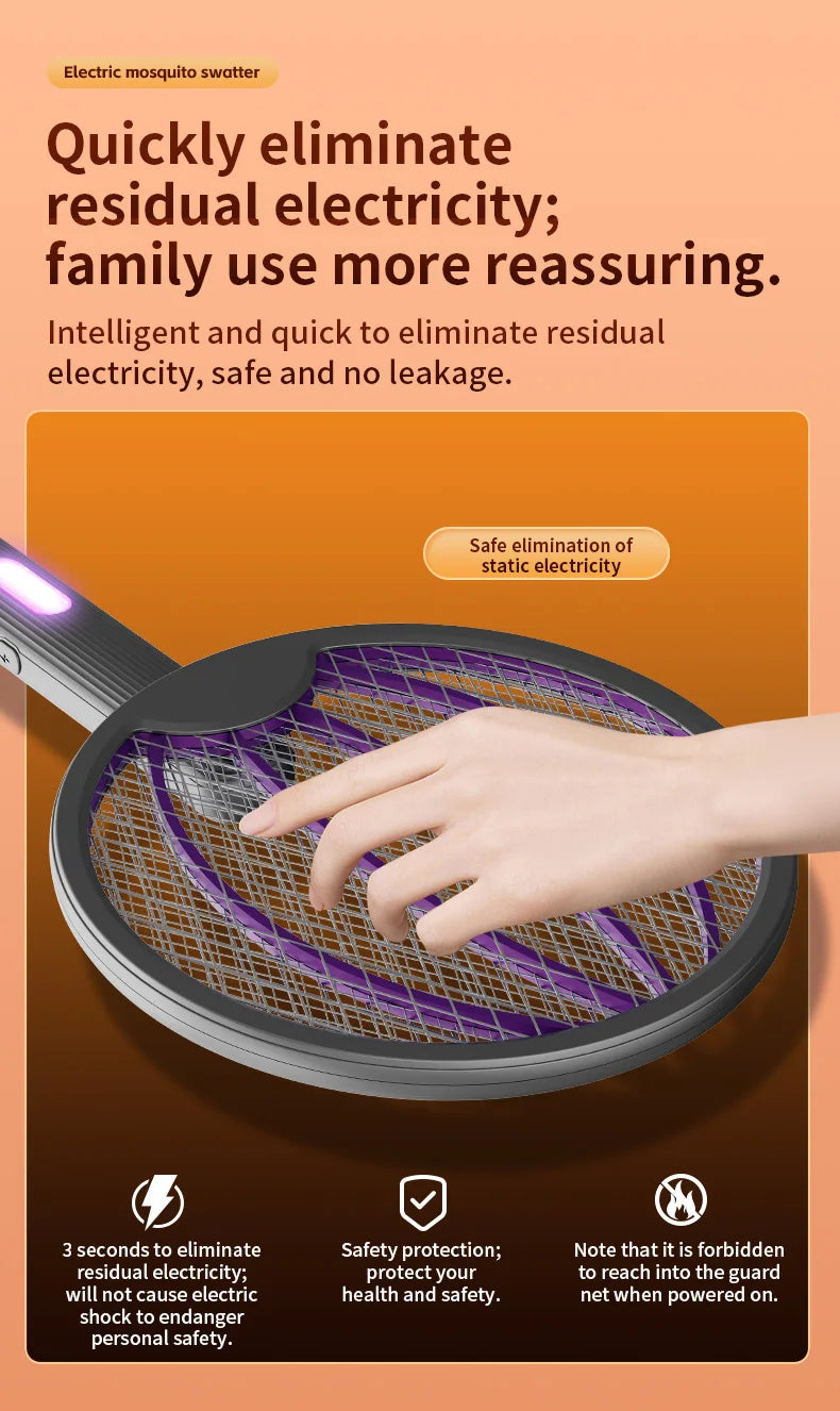 UV Attract 3-in-1 (Handheld / Stand / Wall-Mount) Rechargeable Mosquito Swatter