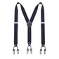 Big & Tall Friendly- Vintage Heavy Duty 6 Metal Clips Suspenders