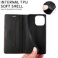 RFID Blocking Magnetic Leather Wallet Flip Case with Stand for iPhone