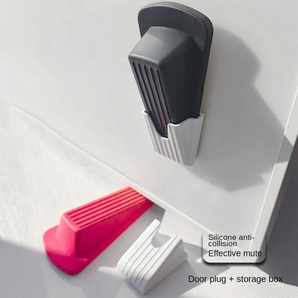 Multi-Purpose Silicone Drill-Free Door Bumper with Self-Adhesive Door Case (2 pcs set)