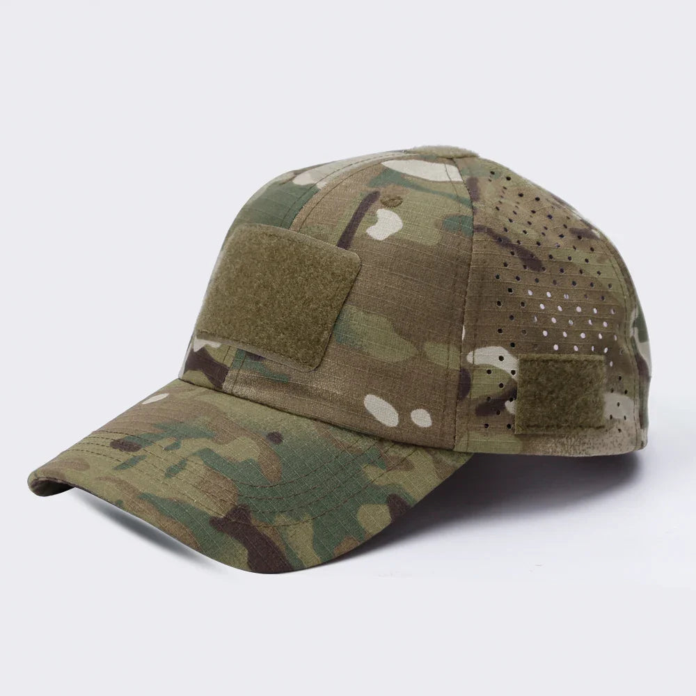 Durable & Lightweight Breathable Tactical Cap with Patented Glasses Holder Design