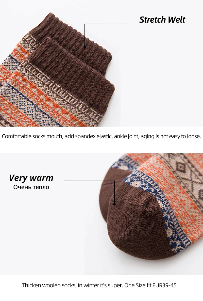 Winter Sheep's Wool Thicken Snow boots Socks (5 Pairs)