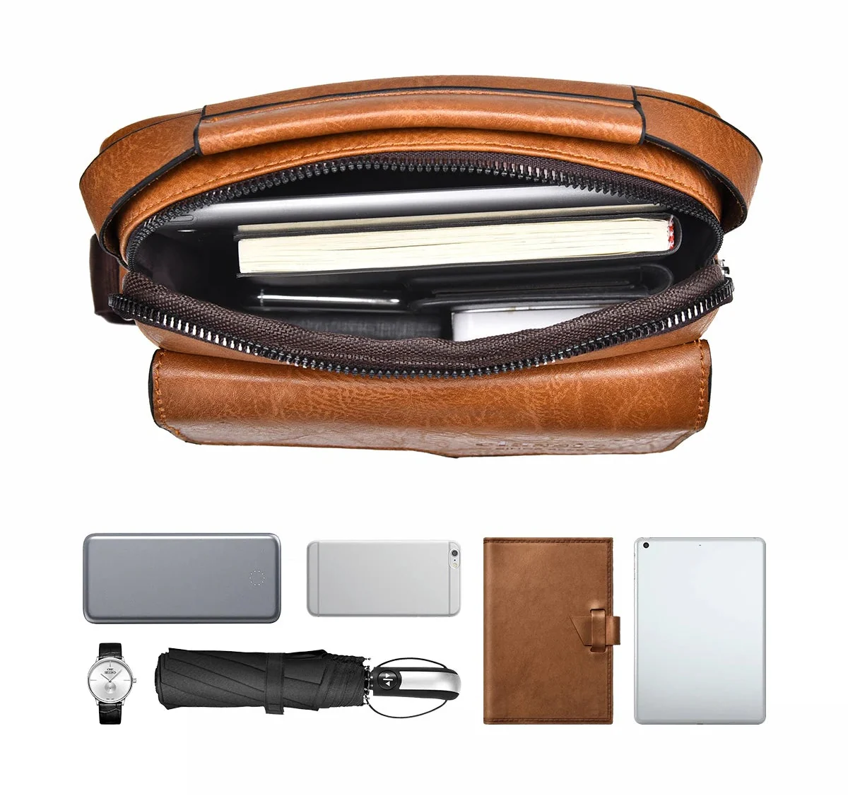 Vintage Textured Messenger Bag – Lightweight Compact & Practical