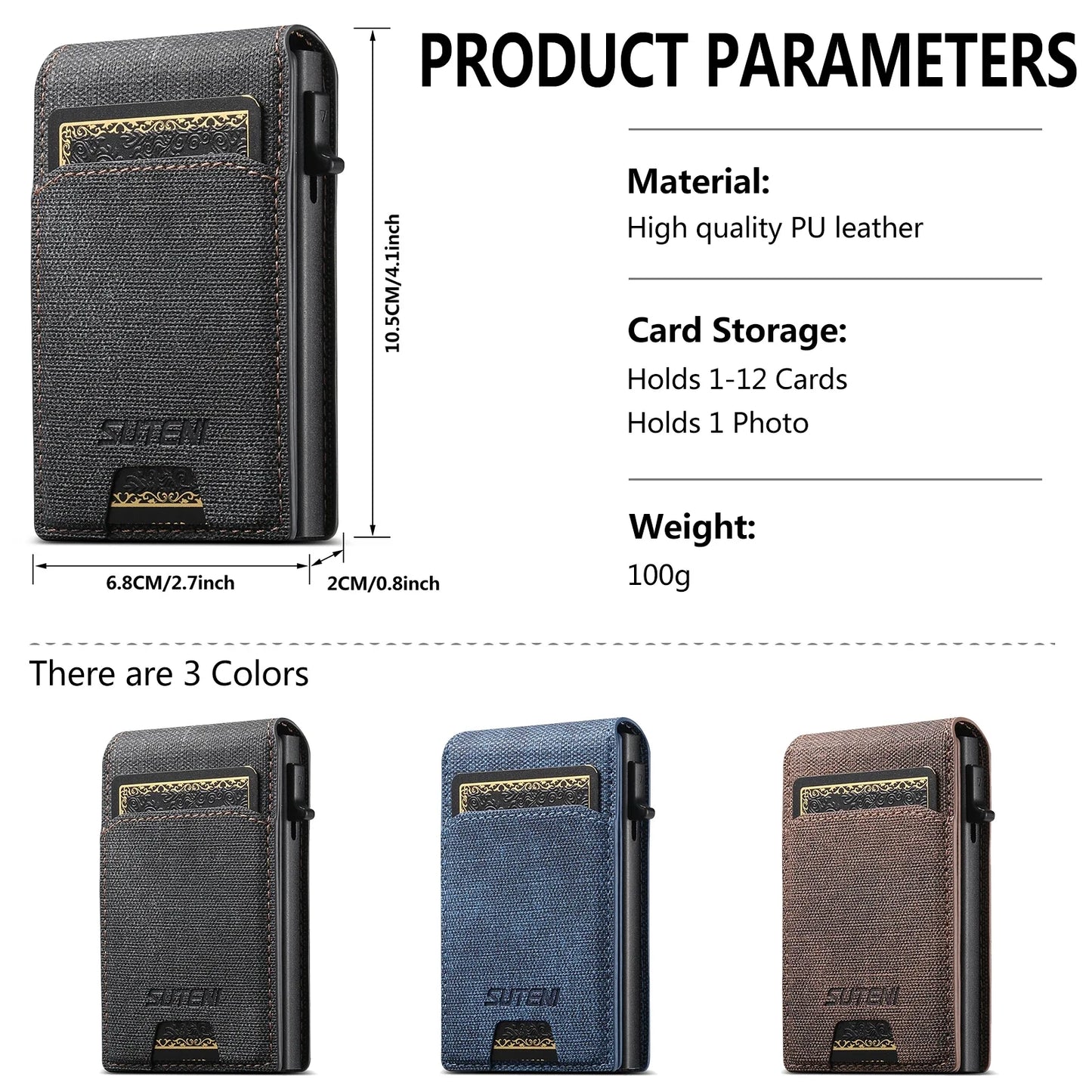QuickCard – Pop-Up Card Magnetic Closure Durable & Slim Lightweight Wallet