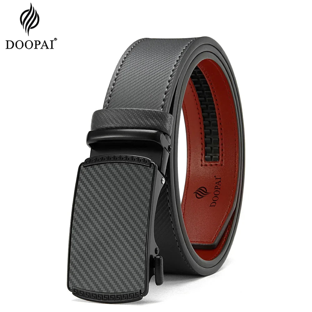 Holes-Free One-Handed Operation Micro-Adjustable Genuine Leather Belt