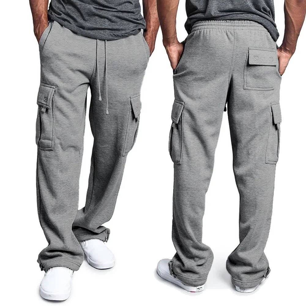Men's Loose Fit Multi-Pocket Sweatpants