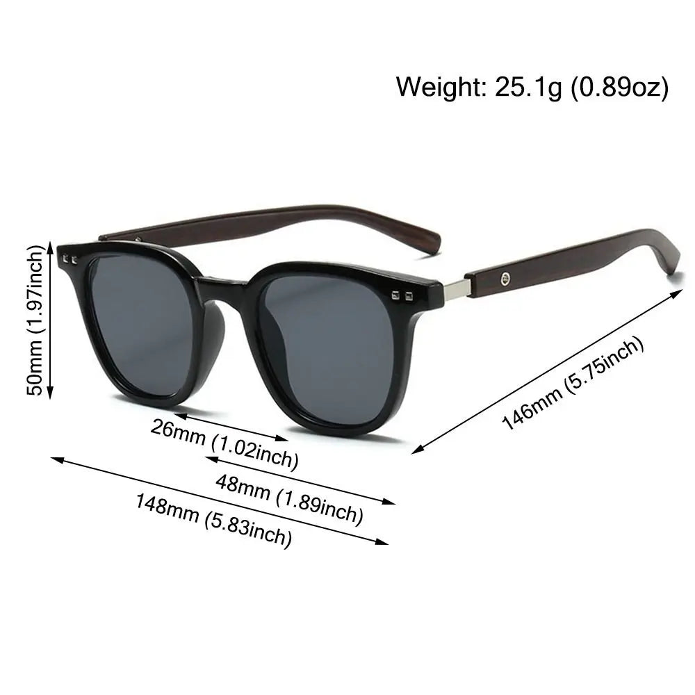 Trendy Retro Wood Grain Unisex Polarized UV Protection Sunglasses