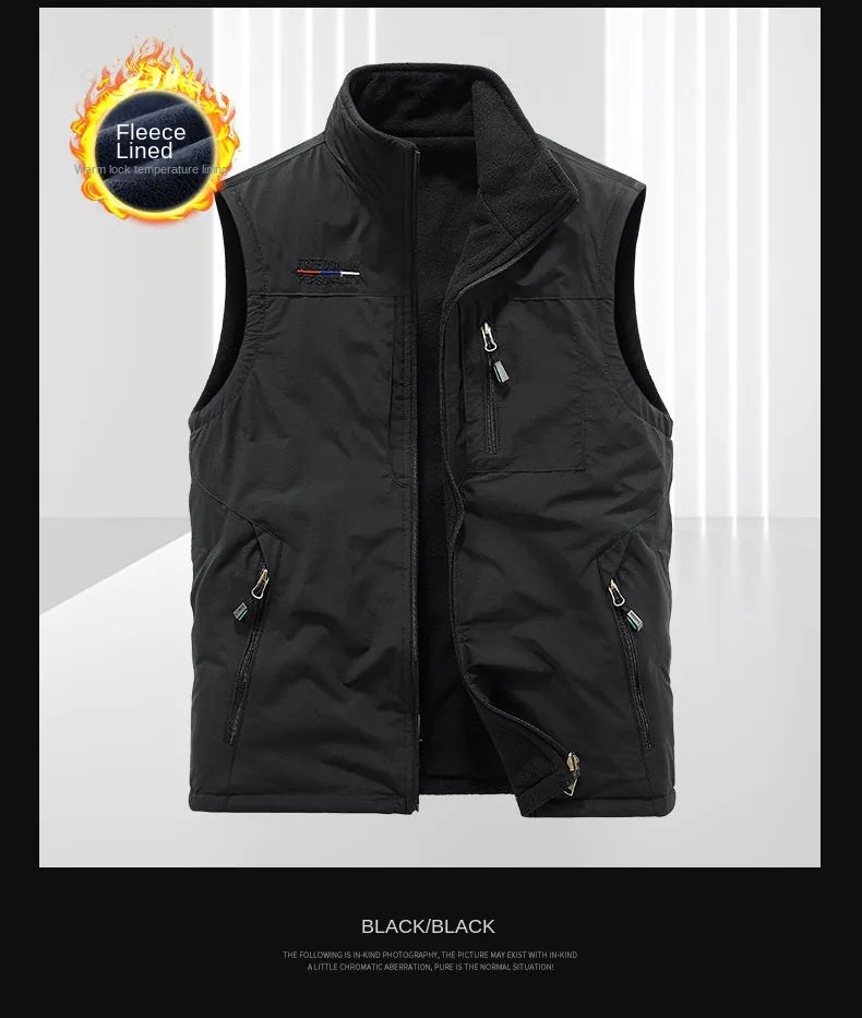 Casual Thermal Double-Sided Wear Multi-Pocket Men's vest