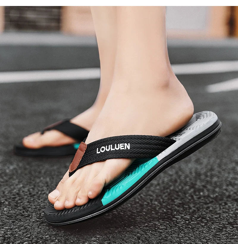Waterproof & Anti-Slip Flexible Men's Cushioned Summer Flip Flops