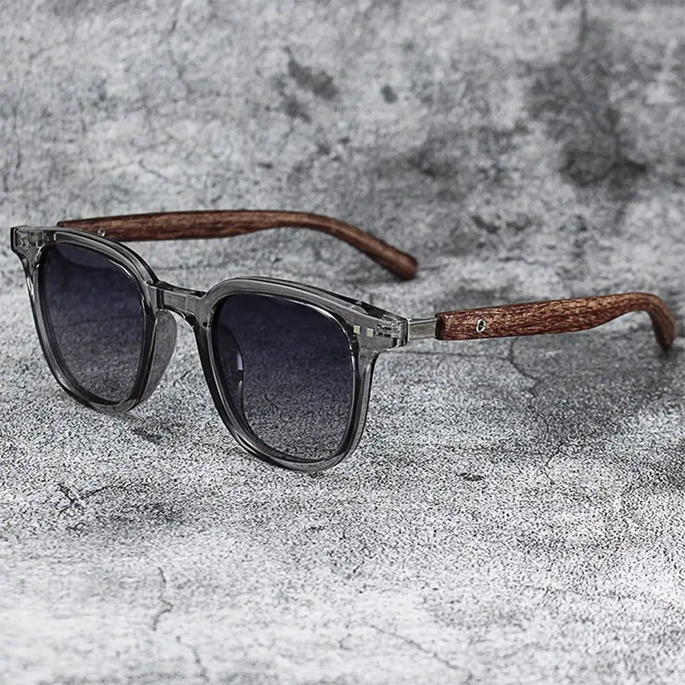 Trendy Retro Wood Grain Unisex Polarized UV Protection Sunglasses