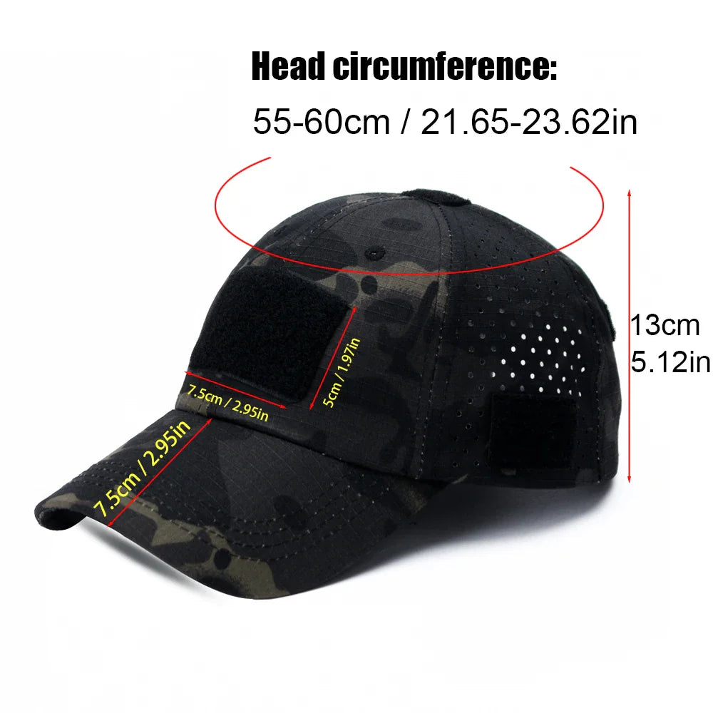 Durable & Lightweight Breathable Tactical Cap with Patented Glasses Holder Design