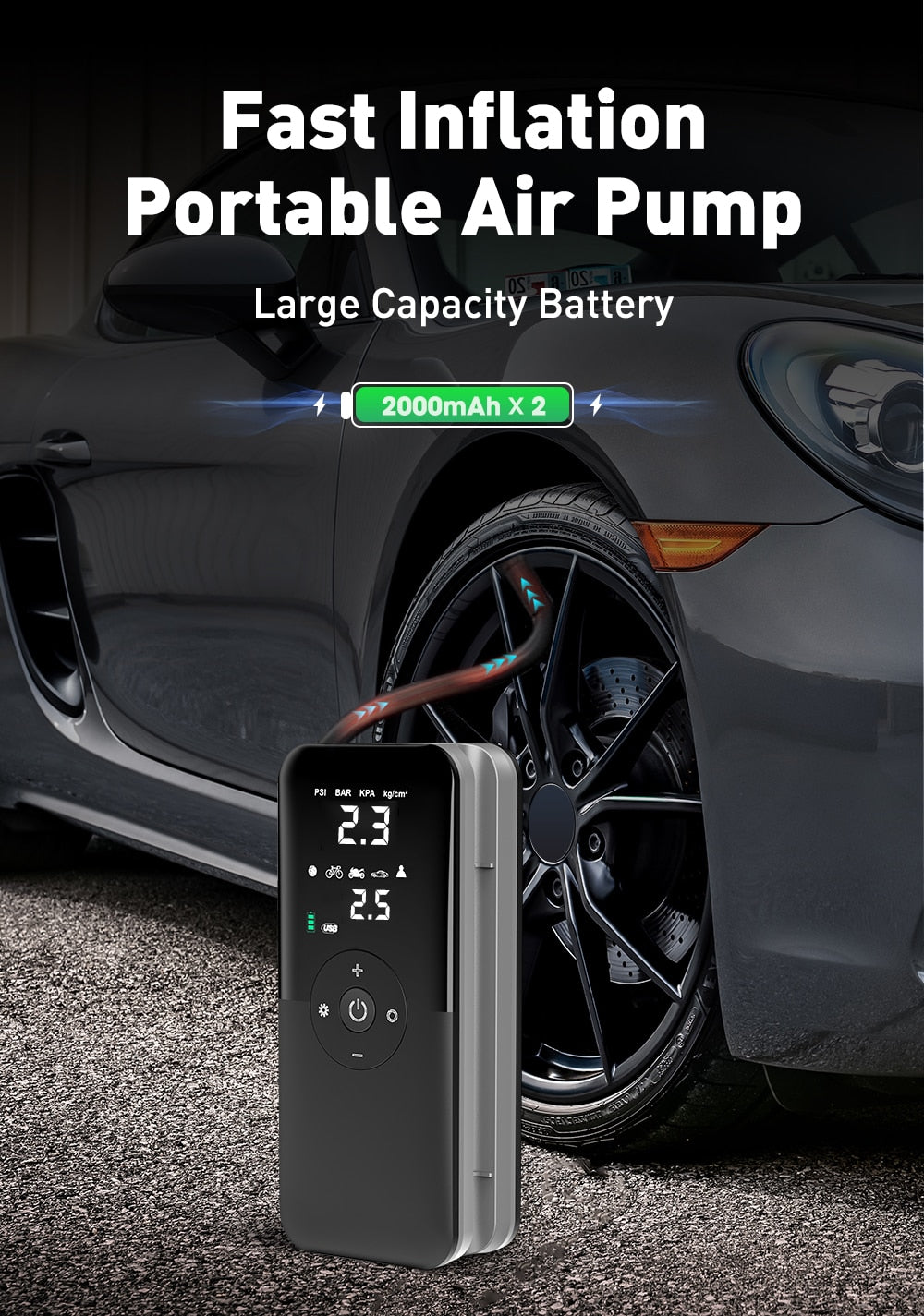 Car 12V Automatic 150PSI Portable Air Pump Compressor