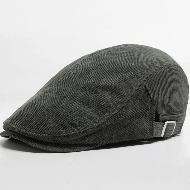 Vintage Corduroy Front and Back Wear Newsboy Flat Cap