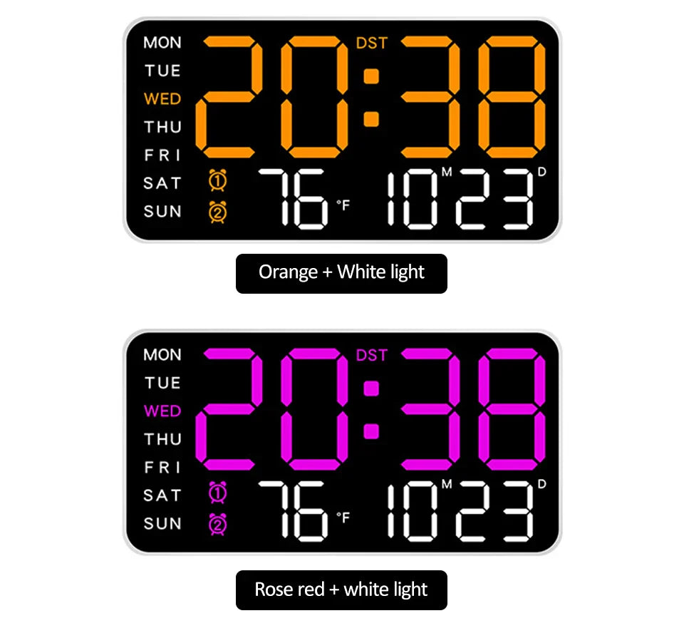 Seniors-Friendly Easy-Read Large Display LED Voice Control Alarm Clock