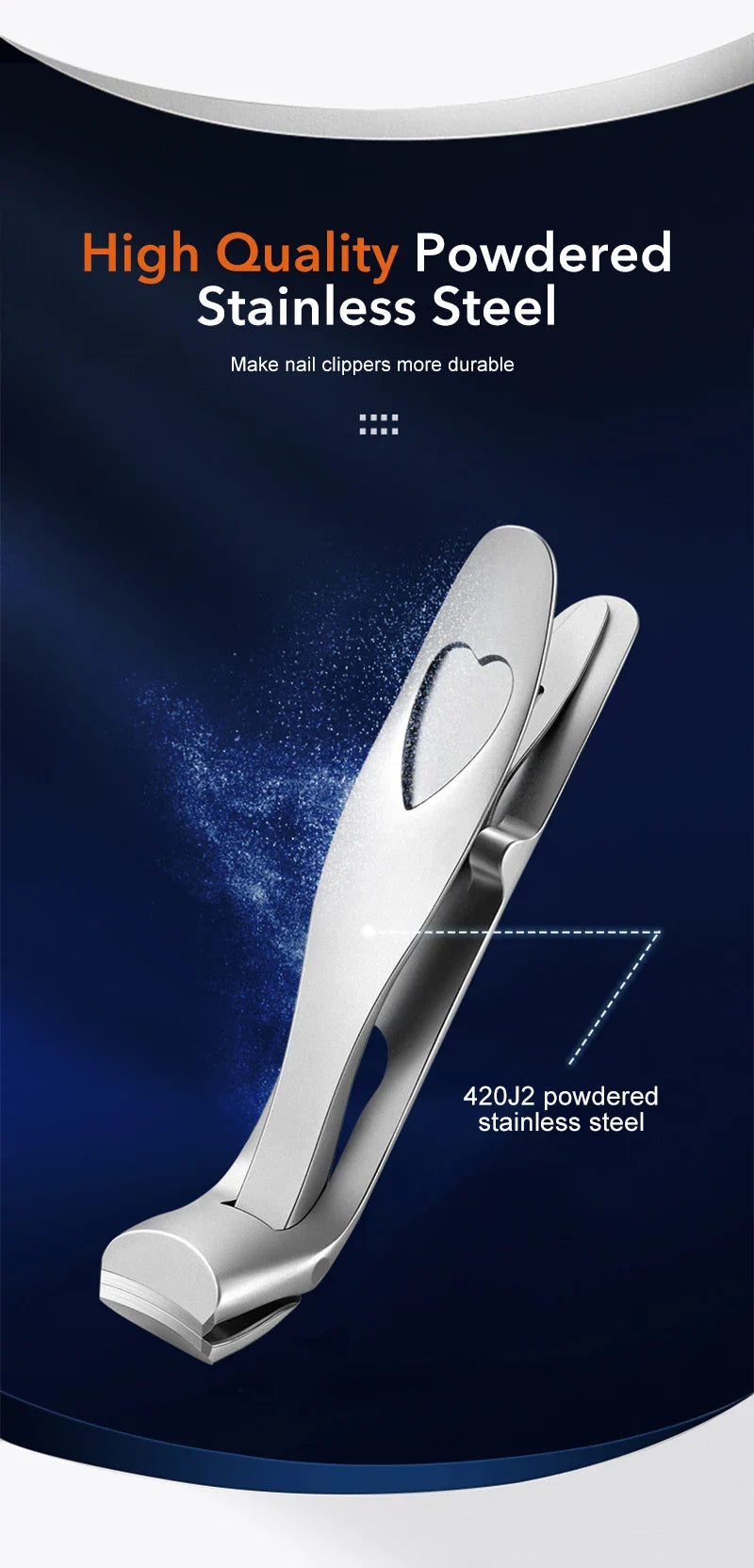 Professional Wide Jaw 45° Angled Head–Labor-Saving Anti-Splash Thick Nail Cutter