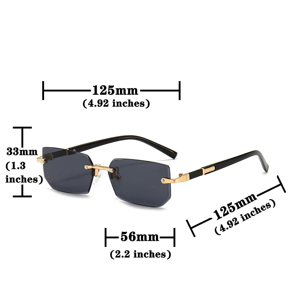 Modern Slim Rimless Impact-Resistant UV400 Lightweight Sunglasses