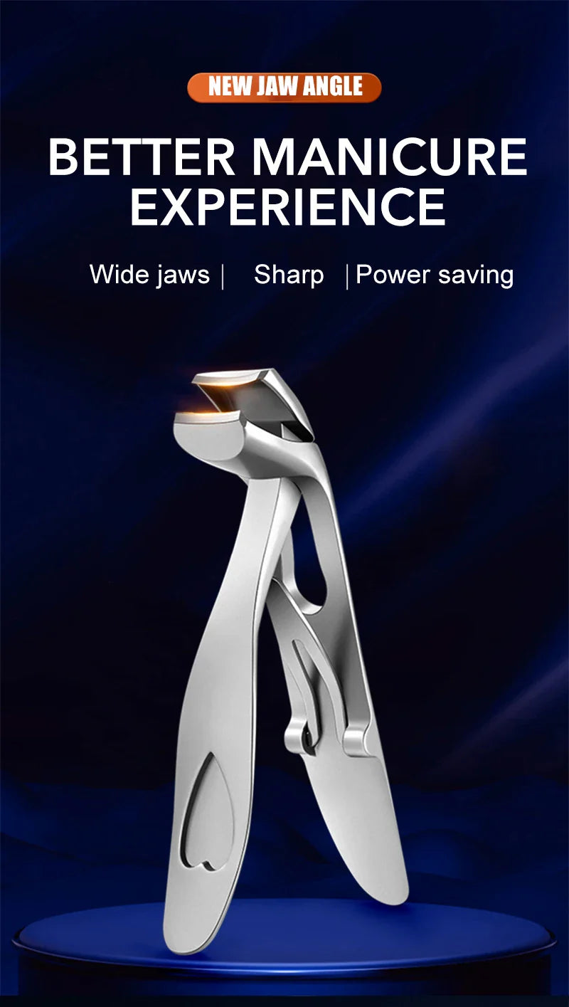 Professional Wide Jaw 45° Angled Head–Labor-Saving Anti-Splash Thick Nail Cutter