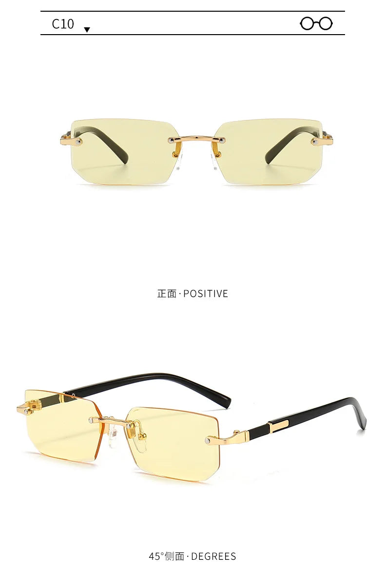 Modern Slim Rimless Impact-Resistant UV400 Lightweight Sunglasses