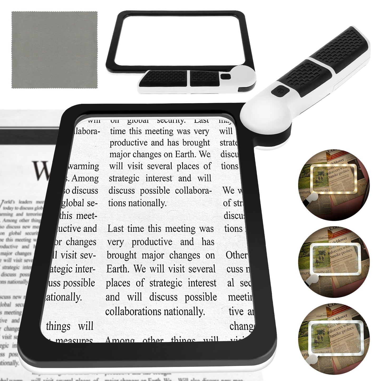 Handheld High Clarity 5X Magnifying Foldable Reading Magnifier With 48 LED Lights
