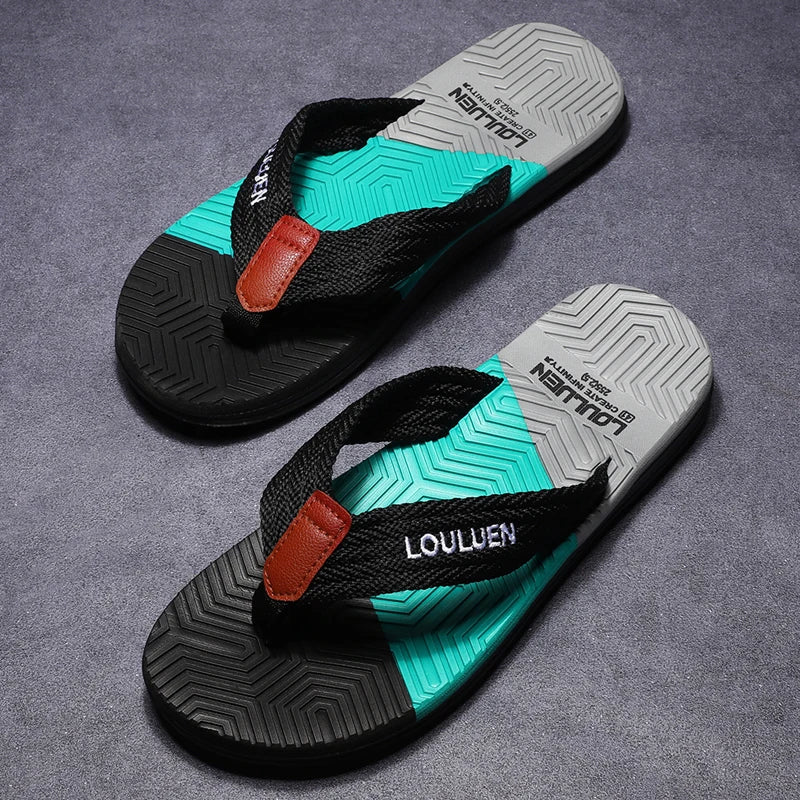 Waterproof & Anti-Slip Flexible Men's Cushioned Summer Flip Flops