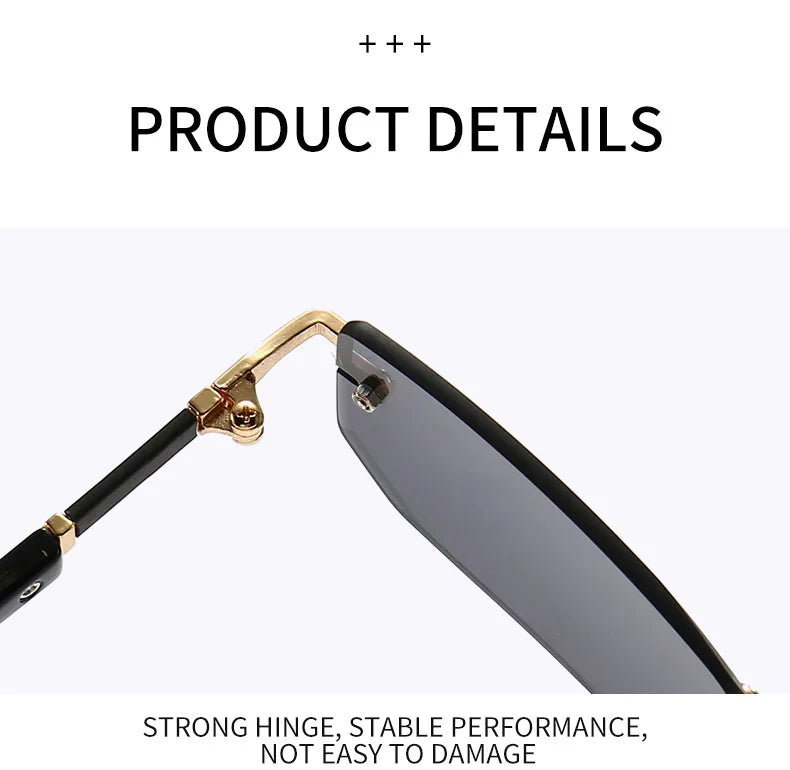 Modern Slim Rimless Impact-Resistant UV400 Lightweight Sunglasses