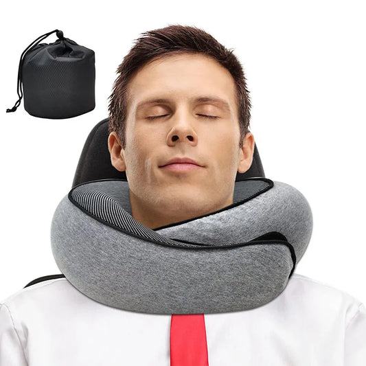 U-shaped Memory Foam Snail Style Adjustable Travel Pillow