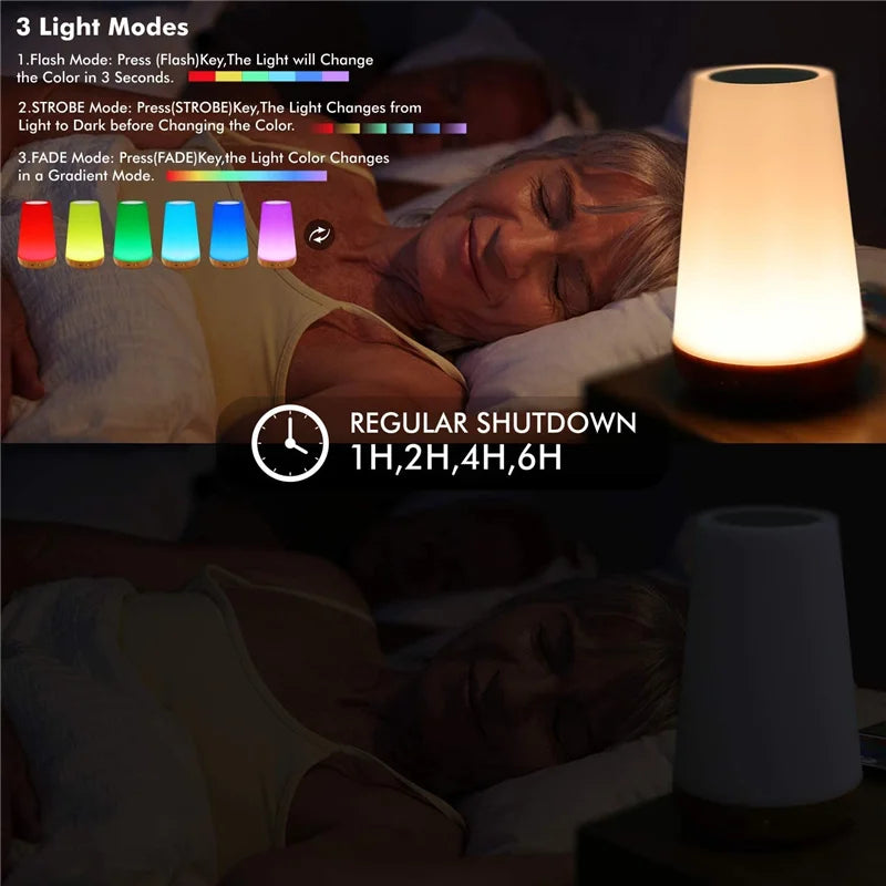 Rechargeable 13 Colors Remote / Touch Dimmable Bedside Light