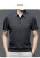 Short-Sleeve Plaid Pattern Ice Silk Polo Shirt