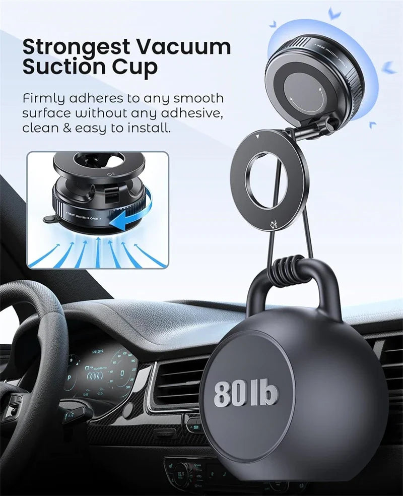 Multi-Angle Dashboard & Windshield Magnetic and Advanced Vacuum Suction Car Mount