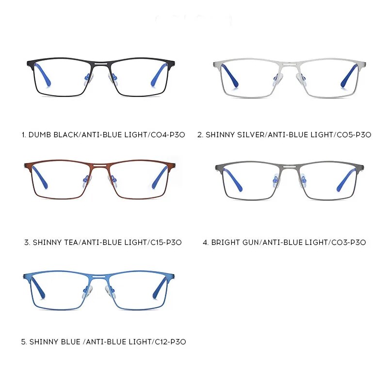 Metal Frame Blue Light Blocking Reading Glasses