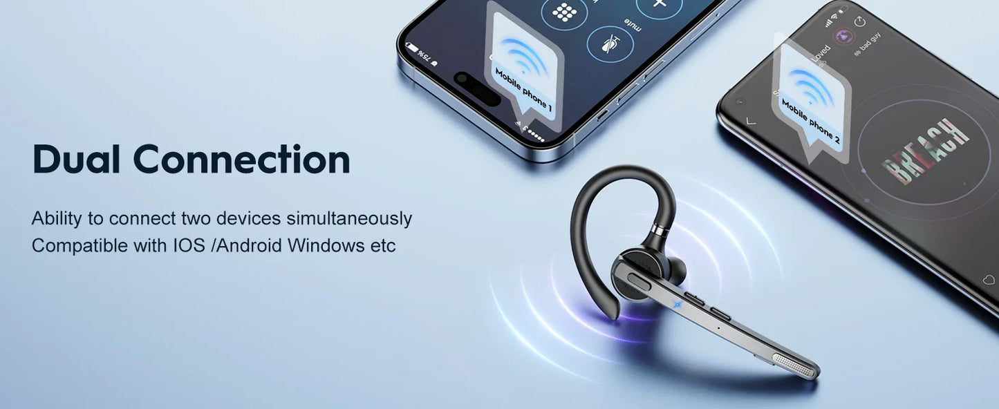 Bee M53 Dual-Mic Noise Cancelling Hi-Fi Audio Lightweight Headset with Charging Case