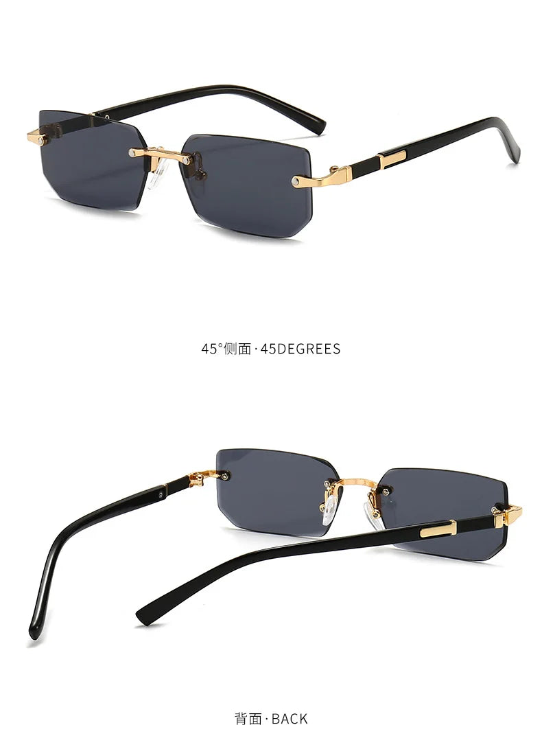 Modern Slim Rimless Impact-Resistant UV400 Lightweight Sunglasses