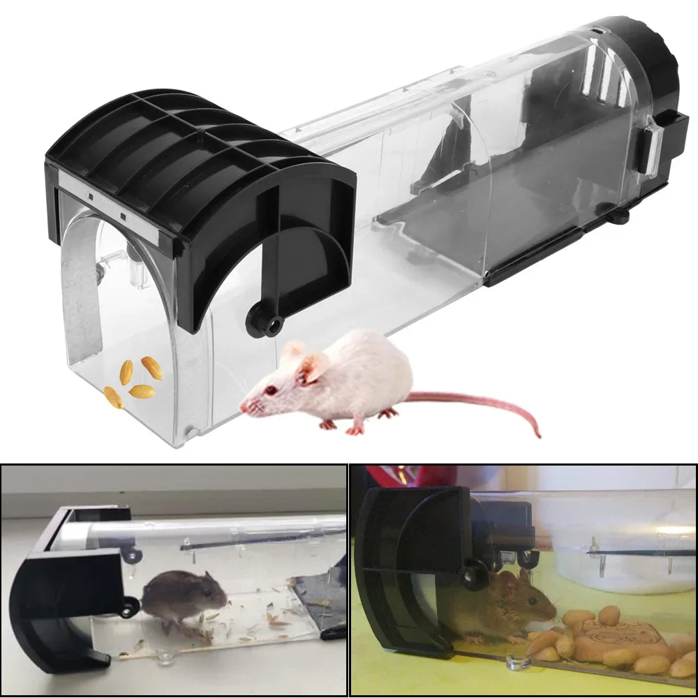 SafeRelease Self-Locking Humane Mouse Trap – Clear Reusable Design