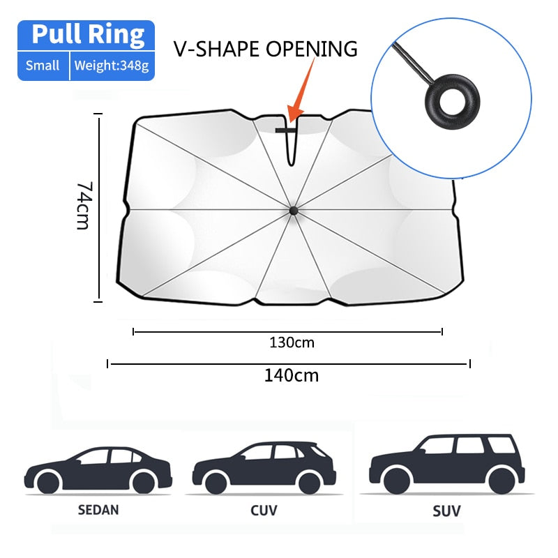 Pull Ring Smart Design Car Windshield Sunshade Umbrella