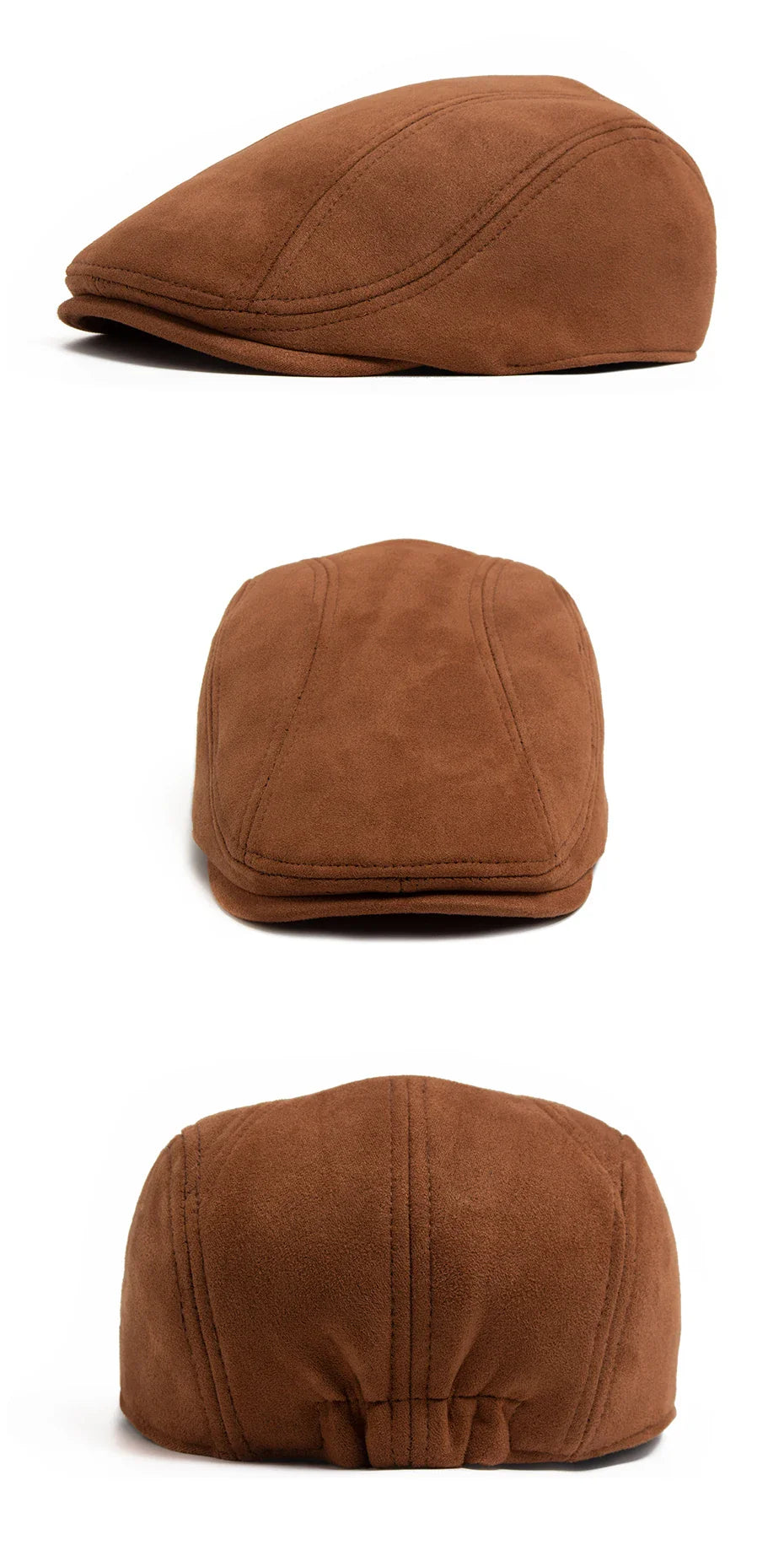 Vintage Suede-Look Flat Cap for Autumn & Winter