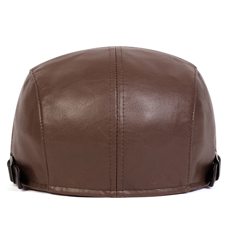 Classic vintage style Pu Leather Lightweight adjustable Comfortable Fit Newsboy Caps