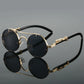 KAMMPT Vintage Double Bridge Gradient Multicolor Lenses Round Luxury Sunglasses
