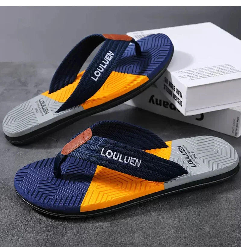Waterproof & Anti-Slip Flexible Men's Cushioned Summer Flip Flops