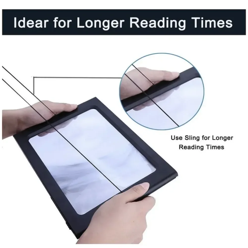 Seniors Low Vision 2in1 Desktop / Neck Reading Magnifier With LED Lights