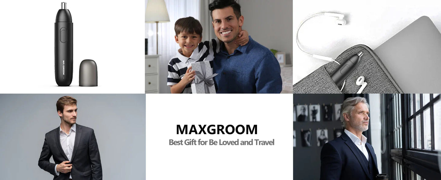 MAXGROOM Rechargeable 360 Rotating Dual-Blade Waterproof Hair Trimmer