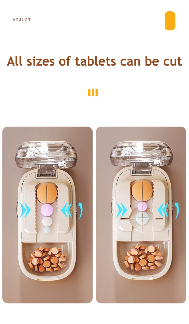 Japanese Smart Pills Splitter (Halved / Quartered) with Storage Organizer
