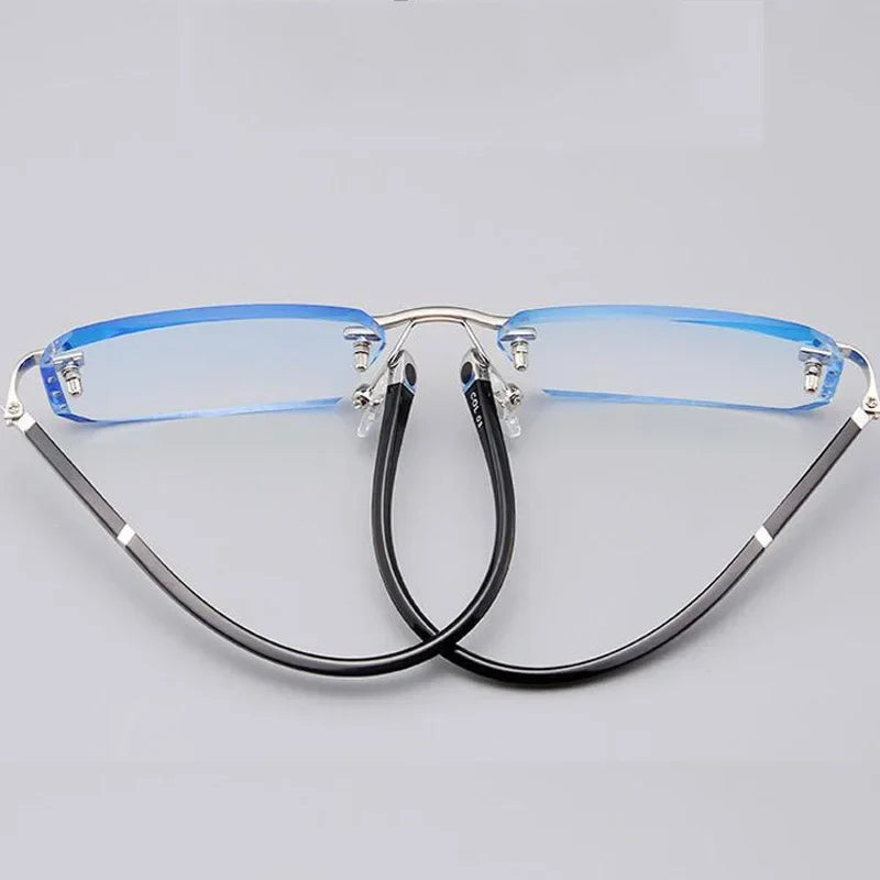 Luxury Ultralight Diamond-Cut Rimless Reading Glasses
