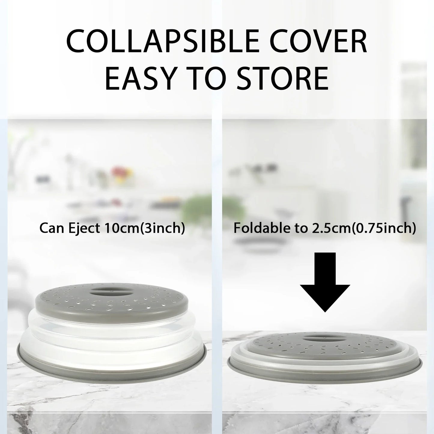 Multi-Purpose 3 in 1 Collapsible Microwave Splatter Cover