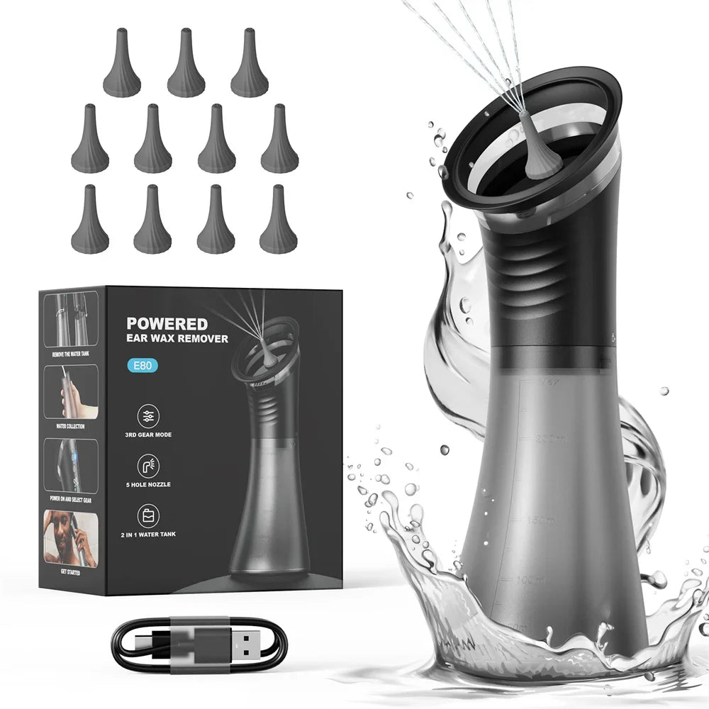 Rechargeable 3 Pressure Modes Dual-Tank Ear Wax Removal