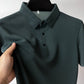Short-Sleeve Plaid Pattern Ice Silk Polo Shirt