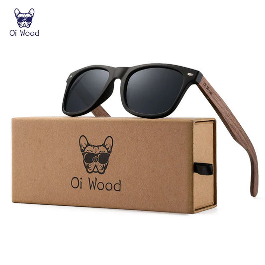 HD Polarized UV400 Full Glare Barrier Natural Wooden Anti-Impact Sunglasses